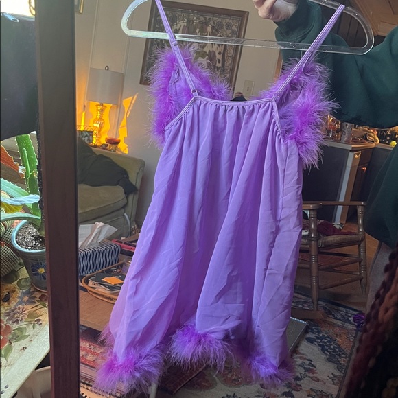 Purple Feather Trim Fembot Costume - Picture 2 of 7